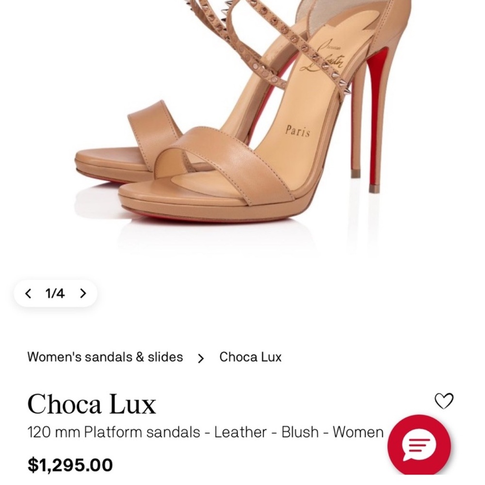 Christian Louboutin Beige Heels with Red Sole - Picture 3 of 3